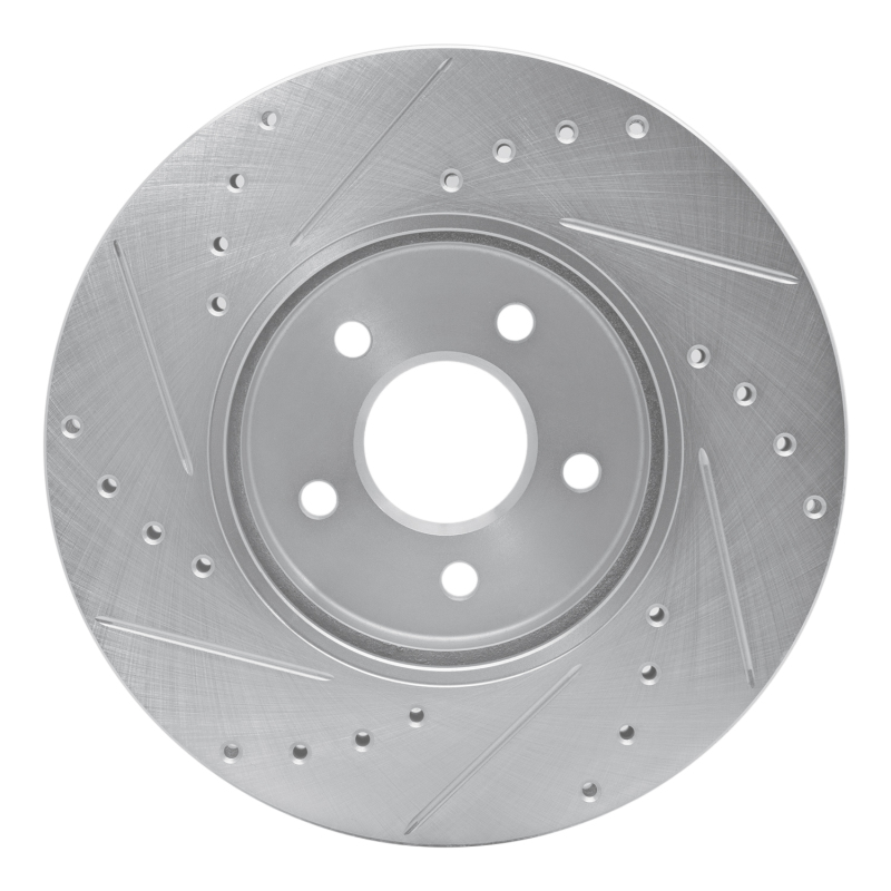 Ford Mondeo Brake Rotor (1) - Front Right - R1 Concepts - Drilled & Slotted - Silver - `01-`08